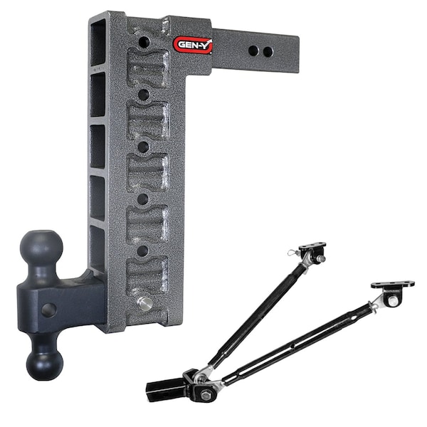 MEGA-DUTY 2.5 Shank 15 Drop 3K TW 21K Hitch & GH-061 Dual-Ball & GH-0101 Stabilizer Kit